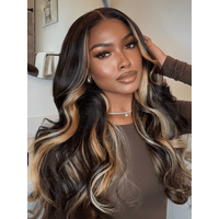 UNice Bye-Bye Knots Wig 7x5 Lace Loose Wave Butterscotch Highlights Brown Bouncy Wig 150% Density