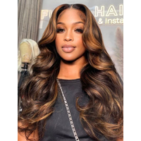 Balayage 13x5 Lace Wig Body Wave Wig Shadow Root Blonde Highlight