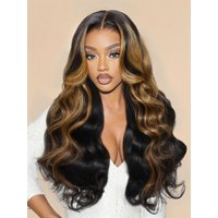 UNice 7x5 Bye-Bye Knots Black with Caramel Blonde Highlights Body Wave Lace Wig