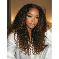 Get 17% Off UNice 7x5 Bye Bye Slip Black Lace Wig with Golden Brown Curls