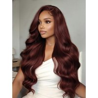 7x5 Bye Bye Slip Wig Glueless Lace Flattering Sun-Kissed Warm Tones Reddish Brown Body Wave Bleached Knots Drawstring Wig 150% Density