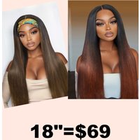 UNice 20$99 EyeCatching Black and Reddish Brown Ombre Color Upgraded V Part Chestnut Brown Headband Natural Yaki Wig