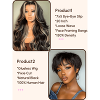 $169=2 Wigs | 20" 7x5 Bye-Bye Slip Wig and Glueless Wig
