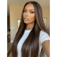 Get 16% Off UNice 7x5 Bye Bye Slip Lace Wig Black with Brown Highlights