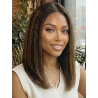 UNice 7x5 Bye Bye Slip™ Lace Balayage Highlights Yaki Straight Bob Wig with Invisi Drawstring