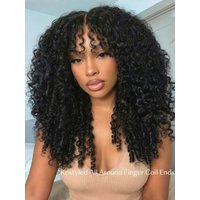 UNice 7x5 Bye-Bye Slip & 13x4 Pre-Everything Curly Texture Premium Hair Drawstring Wig With Finger Coil Ends