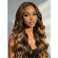 UNice Bye-Bye Slip™ 7x5 Lace Deep Brown with Caramel Higlights Loose Wave Drawstring Glueless Wig