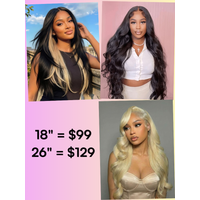 All Wigs 70% OFF : 7x5 Bye Bye Slip Wig | Full Lace Wig | 4x4 Pre Cut Lace Closure Wig
