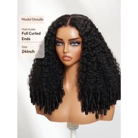 Mixed Texture 13X4 Pre Everything Lace Natural Black Jerry Curly Wig with Defined Finger Coil Ends