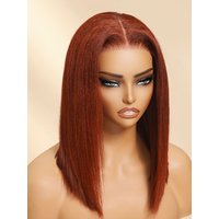 180% Density Bye-Bye Slip™ 7x5 Lace Reddish Brown Yaki Bob Wig