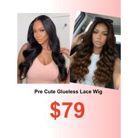 13x4 Bye Bye Slip Lace Frontal Soft Ombre Caramel Brown Balayage Body Wave Drawstring Wig & 4x4 Pre Cut Lace Body Wave Wig With Breathable Cap