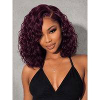 UNice Black Cherry Side Part Wavy Bob Wig Bye-Bye Slip™ 6×4 Lace Closure Glueless Glam-Ready Full-Body Volume 220% Density