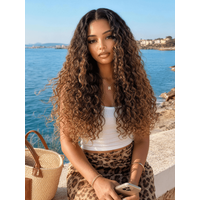 Bye-Bye Slip 7x5 Lace Glueless Sun-Kissed Honey Brown Ombre Tight Spiral Bounce Curl Wig | $50 OFF $100 with code: DROP150