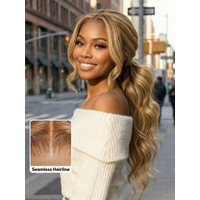 22" 7x5 Bye-Bye Knots™ Wig Glueless Lace Honey Blonde Body Wave Drawstring Wig | $50 OFF with Code: DROP150