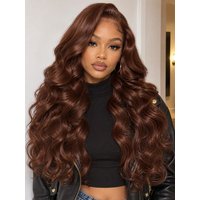 UNice Dark Auburn Brown Side Part Body Wave Bye-Bye Slip™ 7x5 Lace Easy-to-Wear Human Hair Wig