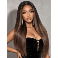 UNice Chestnut Brown Ombre Straight Bye-Bye Slip™ 7x5 Lace Glueless Human Hair Wig
