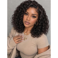 UNice Water Wave Curly Bob Wig Bye-Bye Slip™ 6×4 Lace Glueless Human Hair Wig 220% Density