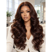UNice Dark Mahogany Loose Wave Face-Framing Layers Bye-Bye Slip™ Lace Front Wig