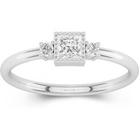 Dainty 14K White Gold Traditional Shank Wedding Ring