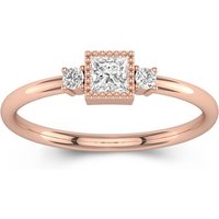 Dainty Engrave Moissanite 18K Rose Gold Wedding Ring
