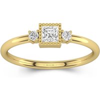 Dainty 18K Gold Traditional Shank Wedding Ring