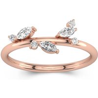 Unique Engrave Moissanite 18K Rose Gold Wedding Ring