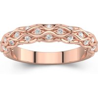 Unique 18K Rose Gold Straight Shank Wedding Band