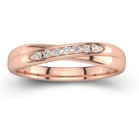 Unique Engrave Moissanite 14K Rose Gold Wedding Band