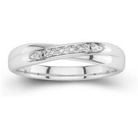 Unique Engrave Moissanite 18K White Gold Wedding Band