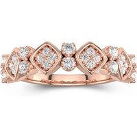 Vintage Engrave Moissanite 18K Rose Gold Wedding Band