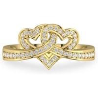 Heart Knot Moissanite Promise Ring In 14K Gold