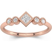 Dainty 18K Rose Gold Straight Shank Wedding Band