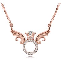 Dainty Wing 18K Rose Gold Plated Pendant Necklace