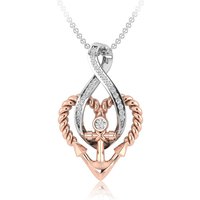Classic Infinity Heart Anchor 18K Rose Gold Plated Pendant Necklace