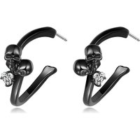 Gothic Skull Plating Hoop Earrings For Women