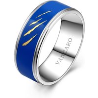 Unique Men Wedding Band In Blue Plated Titanium Steel