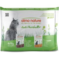 Almo Nature Holistic Anti Hairball portionspåse - Ekonomipack: 24 x 70 g mixpack kyckling + nötkött