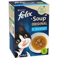 24x48g Felix Soup sélection de poissons - Pâtée pour chat