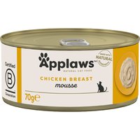 6x70g Applaws Mousse poulet - Pâtée pour chat