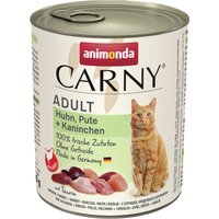 24x800g Adult poulet, dinde et lapin Animonda Carny - Pâtée pour chat