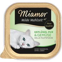 Lot Miamor Milde Mahlzeit 24 x 100 g pour chat - volaille pure, légumes