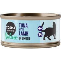 Cosma Nature pour chat 5 x 70 g + 1 x 70 g offert ! - thon, agneau