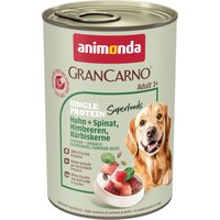 animonda GranCarno Adult Superfoods 6 x 400 g Kyckling & spenat, hallon, pumpafrön