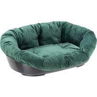 Set Gre 10: L96xB71xH32cm Ferplast Hundekorb Siesta Deluxe schwarz mit berzug Sof samt grn Hund