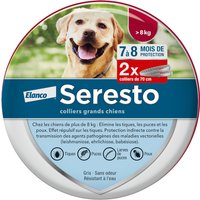 2x Seresto® Grand chien >8 kg 70cm - 2 Colliers antiparasitaires pour tiques, puces et poux