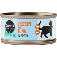 24x70g Cosma Nature blanc de poulet, thon - Pâtée pour chat
