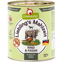 12x800g GranataPet Liebling's Mahlzeit bœuf, faisan - Pâtée pour chien
