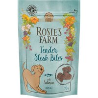 Rosie's Farm Adult "Tender Steak Bites" Salmone Snack per cane - 70 g