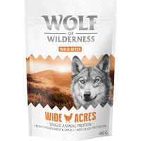 6x180g Bouchées Wide Acres poulet Wolf of Wilderness - Friandises pour chien