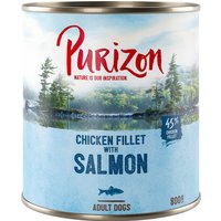 Purizon Adult 6 x 800 g - sans céréales pour chien - saumon, épinards, noix de coco